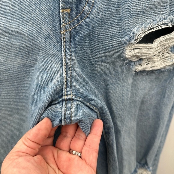 LEVIS 94 BAGGY BLUE distressed high rise woman grunge loose fit cotton jean 25 - Picture 4 of 12